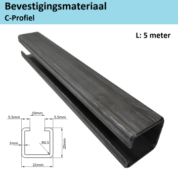 Schotman Elektro - SEP C-profiel (20x20x10mm) 
