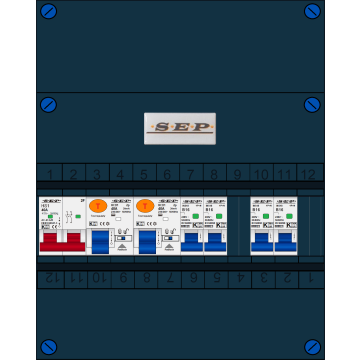 Schotman Elektro B.V. - SEP FS40A 1xHoofdschakelaar, 2xAardlekschakelaar, 4xInstallatieautomaat, 1fase