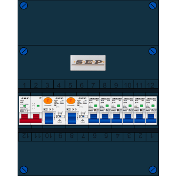 Schotman Elektro B.V. - SEP FS40A 1xHoofdschakelaar, 2xAardlekschakelaar, 6xInstallatieautomaat, 1fase