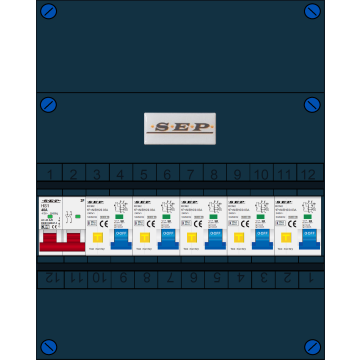Schotman Elektro B.V. - SEP FS40A, 1xHoofdschakelaar, 5xAardlekautomaat, 1 Fase