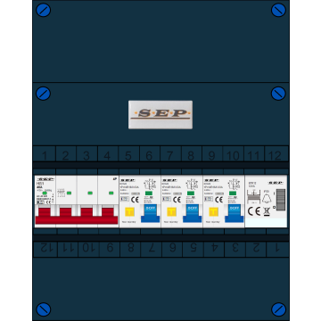 Schotman Elektro B.V. - SEP FS40A, 1xHoofdschakelaar, 3xAardlekautomaat, 1xBeltrafo, 3 Fase