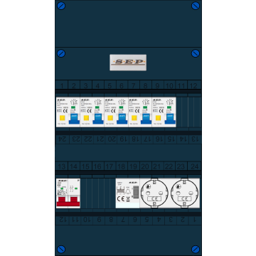 Schotman Elektro B.V. - SEP FS63A, 5xAardlekautomaat, 1xBeltrafo, 2xContactdoos, 1 Fase