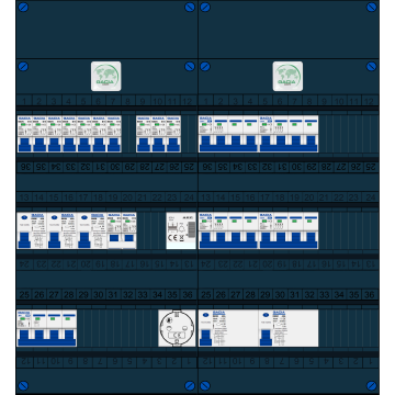 Schotman Elektro B.V. – GACIA GACK –3x ALS 2p, 2x ALS 4p, 10x INS, 4x INS 4p, kookgroep, beltrafo, 1x contactdoos