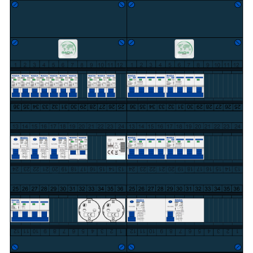 Schotman Elektro B.V. – GACIA GACK –3x ALS 2p, 2x ALS 4p, 10x INS, 4x INS 4p, kookgroep, beltrafo, 2x contactdoos