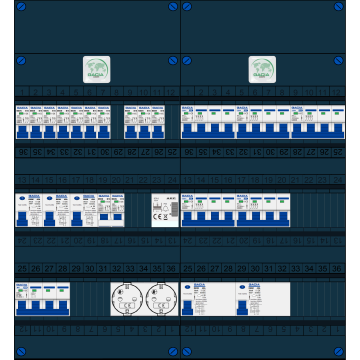 Schotman Elektro B.V. – GACIA GACK –3x ALS 2p, 2x ALS 4p, 10x INS, 5x INS 4p, kookgroep, beltrafo, 2x contactdoos