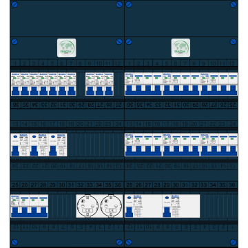 Schotman Elektro B.V. – GACIA GACK –3x ALS 2p, 2x ALS 4p, 10x INS, 6x INS 4p, 2x contactdoos