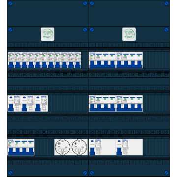 Schotman Elektro B.V. – GACIA GACK –3x ALS 2p, 2x ALS 4p, 11x INS, 4x INS 4p, 2x contactdoos