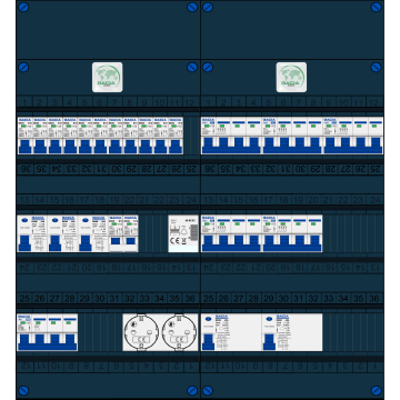 Schotman Elektro B.V. – GACIA GACK –3x ALS 2p, 2x ALS 4p, 11x INS, 5x INS 4p, kookgroep, beltrafo, 2x contactdoos