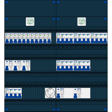 Schotman Elektro B.V. – GACIA GACK –3x ALS 2p, 2x ALS 4p, 11x INS, 5x INS 4p, 1x contactdoos