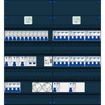 Schotman Elektro B.V. – GACIA GACK –3x ALS 2p, 2x ALS 4p, 11x INS, 6x INS 4p, kookgroep, beltrafo, 2x contactdoos
