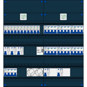 Schotman Elektro B.V. – GACIA GACK –3x ALS 2p, 2x ALS 4p, 11x INS, 6x INS 4p, beltrafo, 2x contactdoos