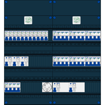 Schotman Elektro B.V. – GACIA GACK –3x ALS 2p, 2x ALS 4p, 11x INS, 6x INS 4p, 1x contactdoos