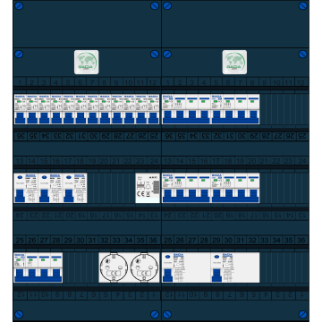 Schotman Elektro B.V. – GACIA GACK –3x ALS 2p, 2x ALS 4p, 12x INS, 4x INS 4p, beltrafo, 2x contactdoos