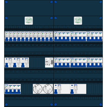 Schotman Elektro B.V. – GACIA GACK –3x ALS 2p, 2x ALS 4p, 12x INS, 6x INS 4p, beltrafo, 2x contactdoos