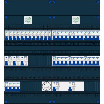 Schotman Elektro B.V. – GACIA GACK –3x ALS 2p, 2x ALS 4p, 12x INS, 6x INS 4p, 1x contactdoos
