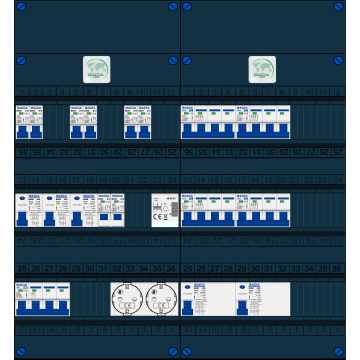 Schotman Elektro B.V. – GACIA GACK –3x ALS 2p, 2x ALS 4p, 6x INS, 4x INS 4p, kookgroep, beltrafo, 2x contactdoos