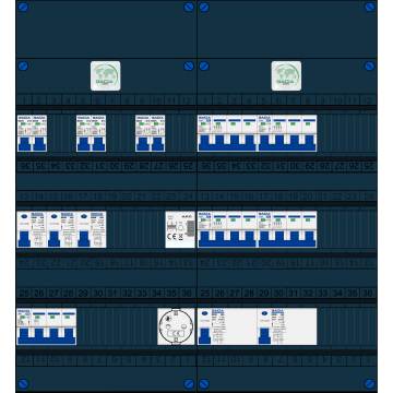 Schotman Elektro B.V. – GACIA GACK –3x ALS 2p, 2x ALS 4p, 6x INS, 4x INS 4p, beltrafo, 1x contactdoos