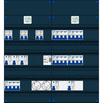 Schotman Elektro B.V. – GACIA GACK –3x ALS 2p, 2x ALS 4p, 6x INS, 4x INS 4p, beltrafo, 2x contactdoos