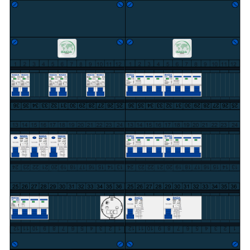 Schotman Elektro B.V. – GACIA GACK –3x ALS 2p, 2x ALS 4p, 6x INS, 4x INS 4p, 1x contactdoos