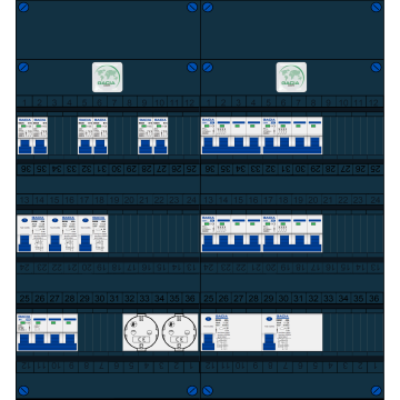 Schotman Elektro B.V. – GACIA GACK –3x ALS 2p, 2x ALS 4p, 6x INS, 4x INS 4p, 2x contactdoos