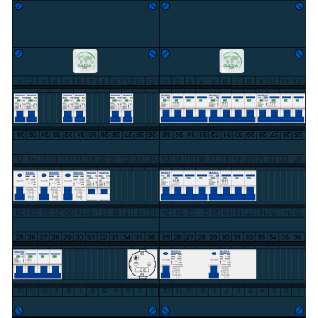 Schotman Elektro B.V. – GACIA GACK –3x ALS 2p, 2x ALS 4p, 6x INS, 5x INS 4p, kookgroep, 1x contactdoos