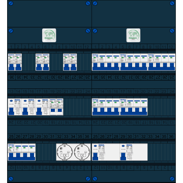 Schotman Elektro B.V. – GACIA GACK –3x ALS 2p, 2x ALS 4p, 6x INS, 5x INS 4p, kookgroep, 2x contactdoos