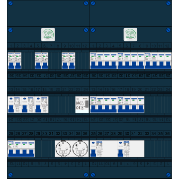 Schotman Elektro B.V. – GACIA GACK –3x ALS 2p, 2x ALS 4p, 6x INS, 5x INS 4p, beltrafo, 2x contactdoos