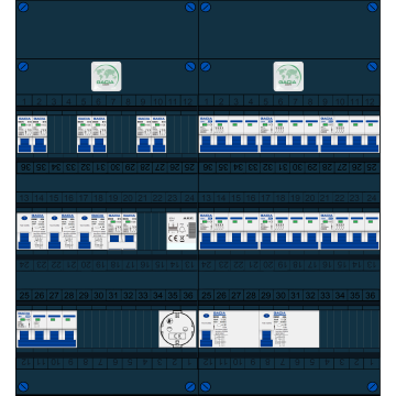 Schotman Elektro B.V. – GACIA GACK –3x ALS 2p, 2x ALS 4p, 6x INS, 6x INS 4p, kookgroep, beltrafo, 1x contactdoos
