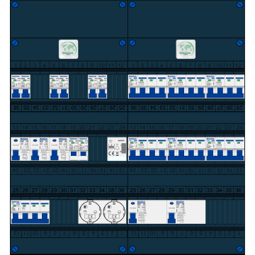 Schotman Elektro B.V. – GACIA GACK –3x ALS 2p, 2x ALS 4p, 6xx INS, 6x INS 4p, kookgroep, beltrafo, 2x contactdoos