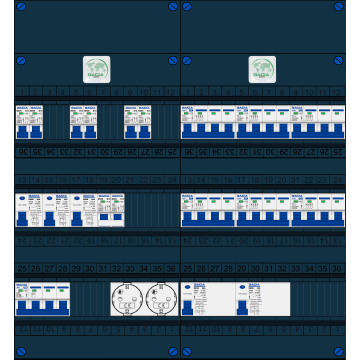 Schotman Elektro B.V. – GACIA GACK –3x ALS 2p, 2x ALS 4p, 6x INS, 6x INS 4p, kookgroep, 2x contactdoos