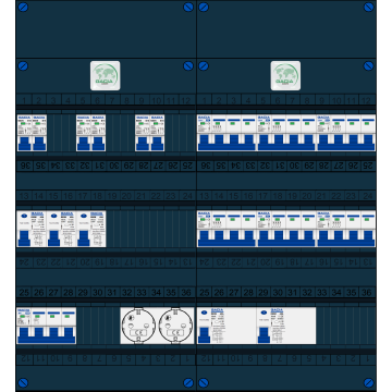 Schotman Elektro B.V. – GACIA GACK –3x ALS 2p, 2x ALS 4p, 6x INS, 6x INS 4p, 2x contactdoos