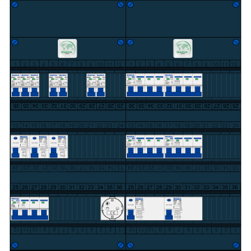 Schotman Elektro B.V. – GACIA GACK –3x ALS 2p, 2x ALS 4p, 7x INS, 4x INS 4p, 1x contactdoos