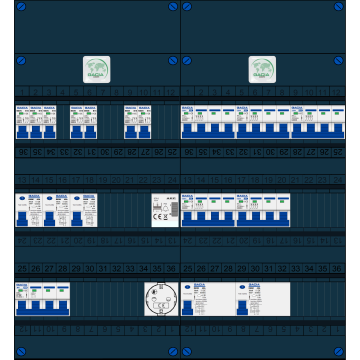 Schotman Elektro B.V. – GACIA GACK –3x ALS 2p, 2x ALS 4p, 7x INS, 5x INS 4p, beltrafo, 1x contactdoos