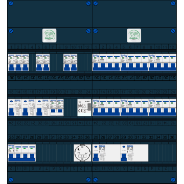 Schotman Elektro B.V. – GACIA GACK –3x ALS 2p, 2x ALS 4p, 7x INS, 6x INS 4p, kookgroep, beltrafo, 1x contactdoos