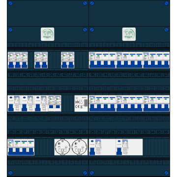 Schotman Elektro B.V. – GACIA GACK –3x ALS 2p, 2x ALS 4p, 7x INS, 6x INS 4p, kookgroep, beltrafo, 2x contactdoos