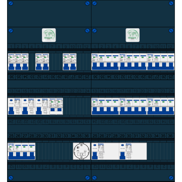 Schotman Elektro B.V. – GACIA GACK –3x ALS 2p, 2x ALS 4p, 7x INS, 6x INS 4p, kookgroep, 1x contactdoos