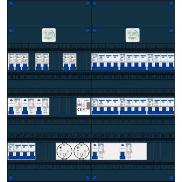 Schotman Elektro B.V. – GACIA GACK –3x ALS 2p, 2x ALS 4p, 7x INS, 6x INS 4p, beltrafo, 2x contactdoos