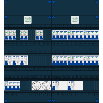 Schotman Elektro B.V. – GACIA GACK –3x ALS 2p, 2x ALS 4p, 7x INS, 6x INS 4p, 2x contactdoos