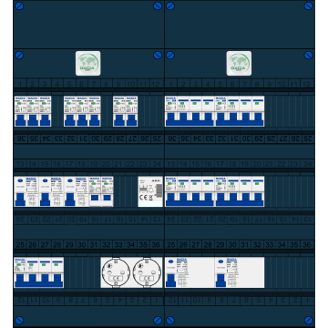 Schotman Elektro B.V. – GACIA GACK –3x ALS 2p, 2x ALS 4p, 8x INS, 4x INS 4p, kookgroep, beltrafo, 2x contactdoos