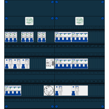 Schotman Elektro B.V. – GACIA GACK –3x ALS 2p, 2x ALS 4p, 8x INS, 4x INS 4p, beltrafo, 1x contactdoos