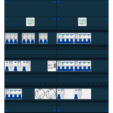 Schotman Elektro B.V. – GACIA GACK –3x ALS 2p, 2x ALS 4p, 8x INS, 4x INS 4p, beltrafo, 2x contactdoos