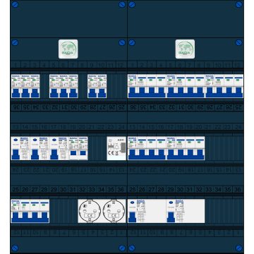 Schotman Elektro B.V. – GACIA GACK –3x ALS 2p, 2x ALS 4p, 8x INS, 5x INS 4p, kookgroep, beltrafo, 2x contactdoos