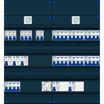 Schotman Elektro B.V. – GACIA GACK –3x ALS 2p, 2x ALS 4p, 8x INS, 6x INS 4p, 1x contactdoos