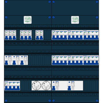 Schotman Elektro B.V. – GACIA GACK –3x ALS 2p, 2x ALS 4p, 8x INS, 6x INS 4p, 2x contactdoos