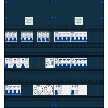 Schotman Elektro B.V. – GACIA GACK –3x ALS 2p, 2x ALS 4p, 9x INS, 4x INS 4p, beltrafo, 2x contactdoos