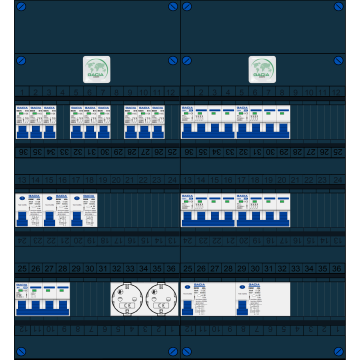 Schotman Elektro B.V. – GACIA GACK –3x ALS 2p, 2x ALS 4p, 9x INS, 4x INS 4p, 2x contactdoos