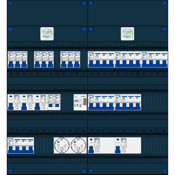 Schotman Elektro B.V. – GACIA GACK –3x ALS 2p, 2x ALS 4p, 9x INS, 5x INS 4p, kookgroep, beltrafo, 2x contactdoos