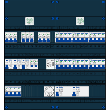 Schotman Elektro B.V. – GACIA GACK –3x ALS 2p, 2x ALS 4p, 9x INS, 6x INS 4p, kookgroep, beltrafo, 1x contactdoos