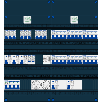 Schotman Elektro B.V. – GACIA GACK –3x ALS 2p, 2x ALS 4p, 9x INS, 6x INS 4p, kookgroep, beltrafo, 2x contactdoos