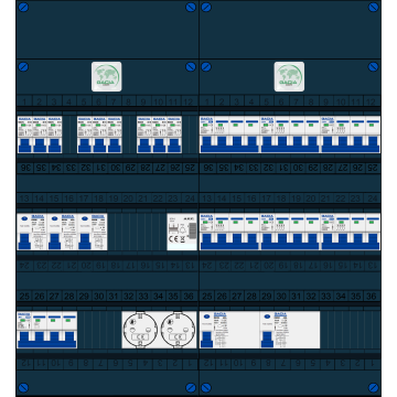 Schotman Elektro B.V. – GACIA GACK –3x ALS 2p, 2x ALS 4p, 9x INS, 6x INS 4p, beltrafo, 2x contactdoos